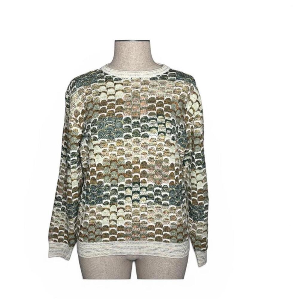 Vintage 90s Coogi Style Knit Pullover, Montechiaro 3D Relief Knit Sweater - L